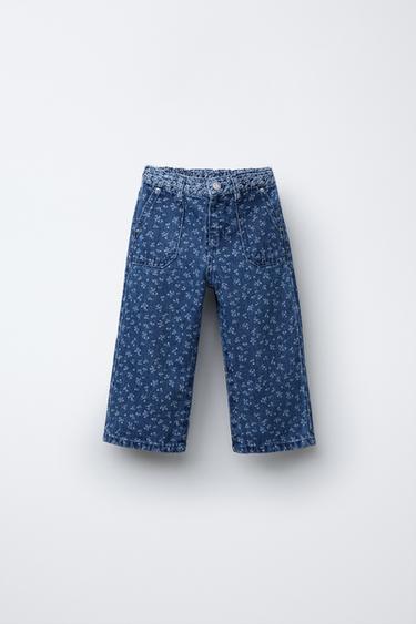 CULOTTE-JEANS MIT BLUMEN - Mittelblau von Zara - Bild 0