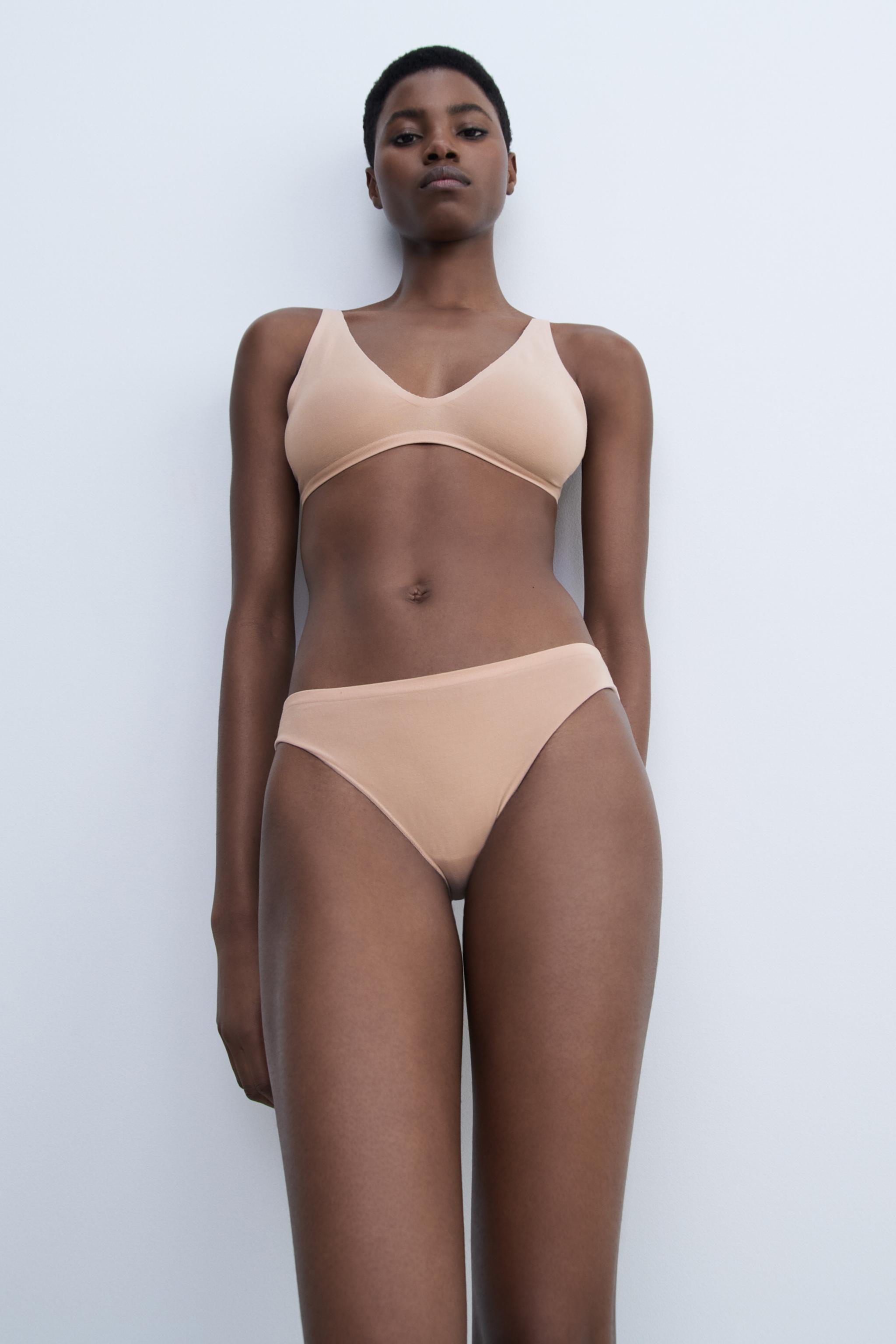 Saraページ シームレス トライアングルブラレット - ピンクベージュ | ZARA