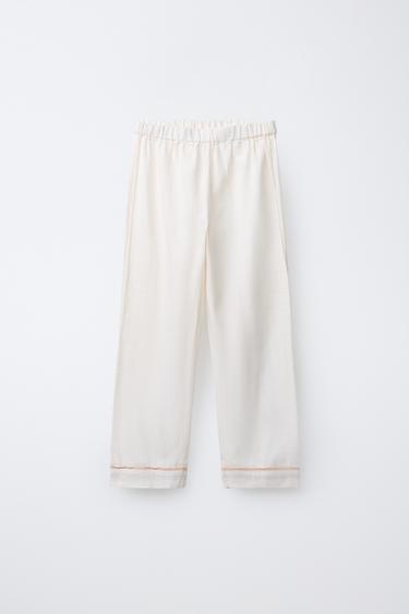 AGES 6-14 / PYJAMAS WITH CONTRAST PIPING - Ecru by Zara - Image 3