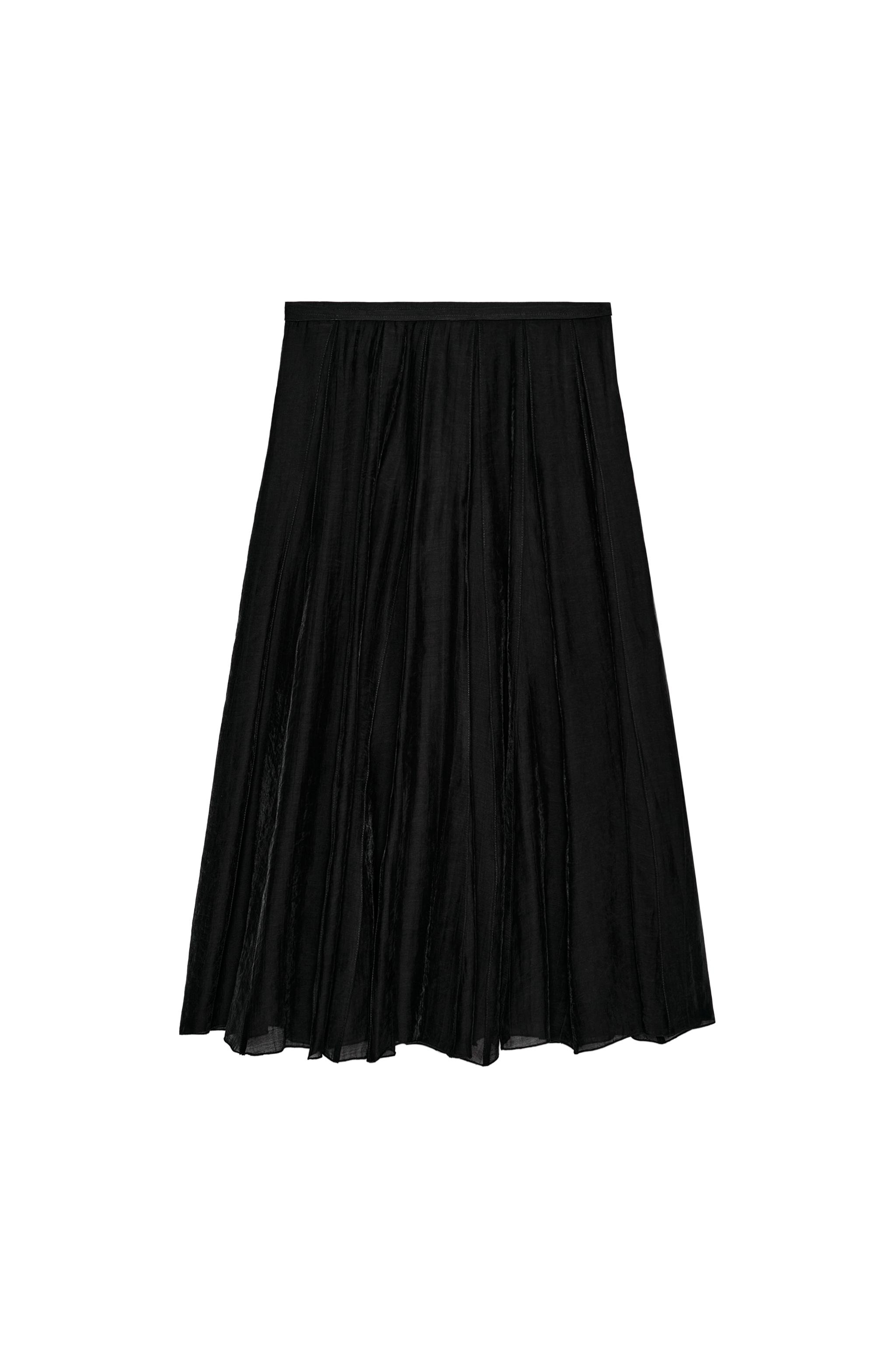 ZW COLLECTION コントラストフルイドスカート - オフホワイト | ZARA