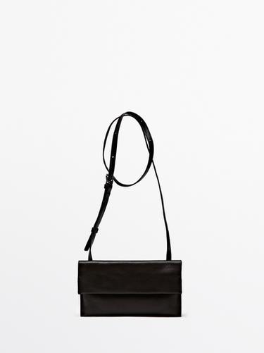 Bolso mini tipo bandolera piel napa - Marrón de Zara