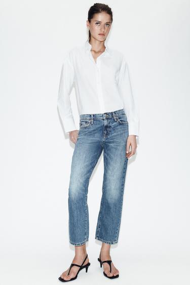 JEANS Z1975 CROPPED TIRO MEDIO - Azul de Zara
