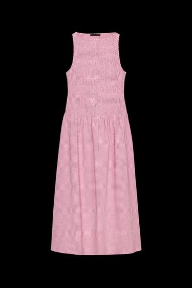 GINGHAM CHECK MIDI DRESS - Pink / White by Zara - Image 0