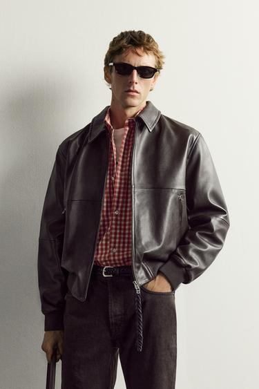 LEATHER JACKET AARON LEVINE X ZARA - Brown by Zara