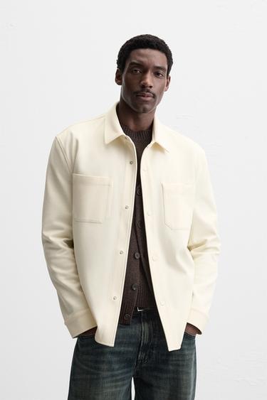 Zara EASY CARE TEXTURED SHIRT - Mid-ecru