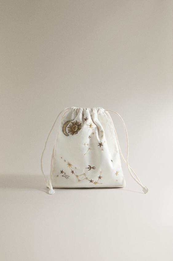 MIDDELGROTE TAS MET BORDUURSEL | MARISA BERENSON - Beige van Zara - Afbeelding 0