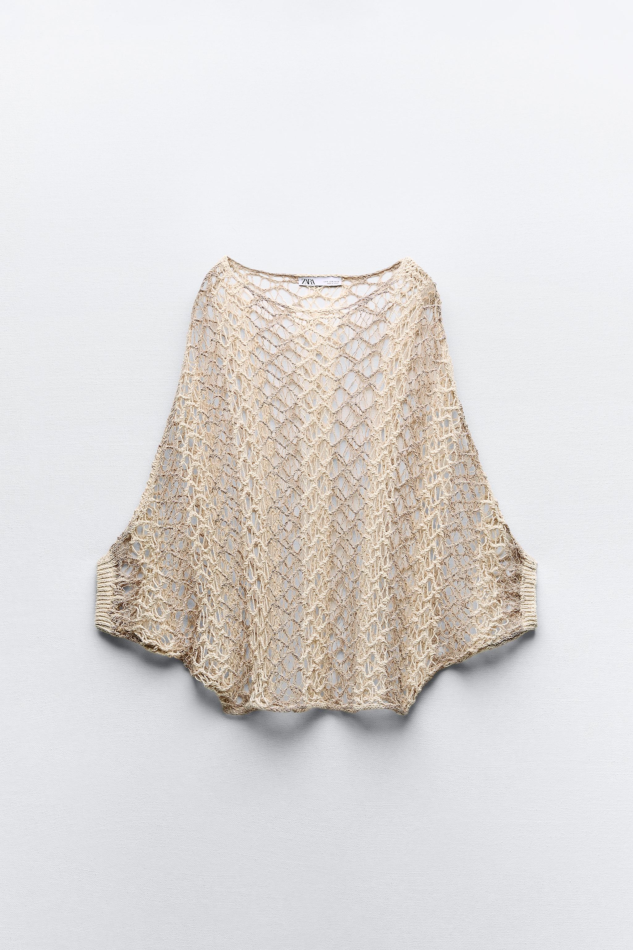 MESH KNIT TOP - Ecru / Beige | ZARA United States