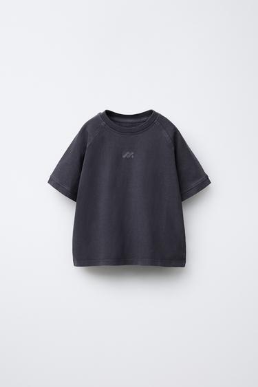 CAMISETA GARMENT DYE LOGO - Marino de Zara
