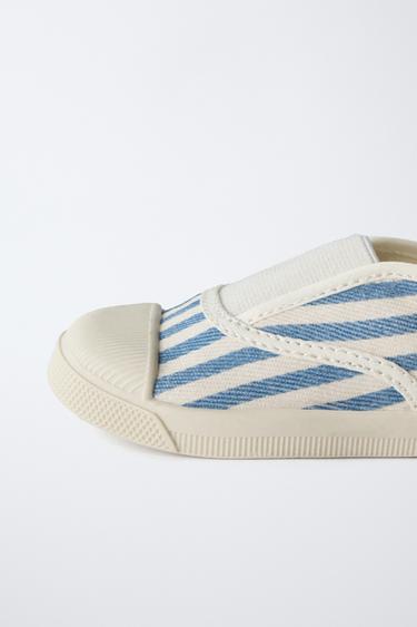 STRIPED COTTON PLIMSOLLS - Blue by Zara - Image 3