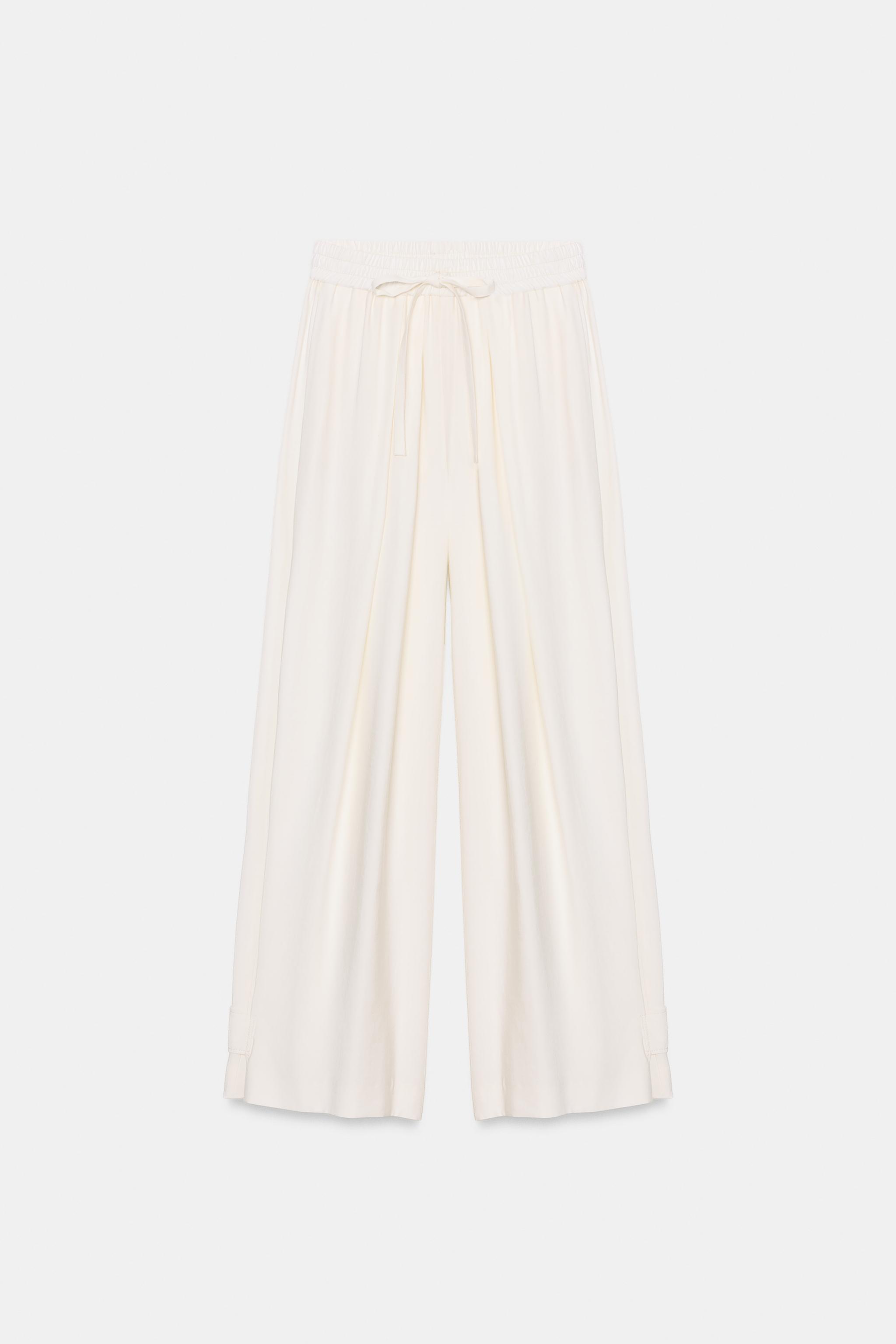 ADJUSTABLE HEM FLOWY PANTS
