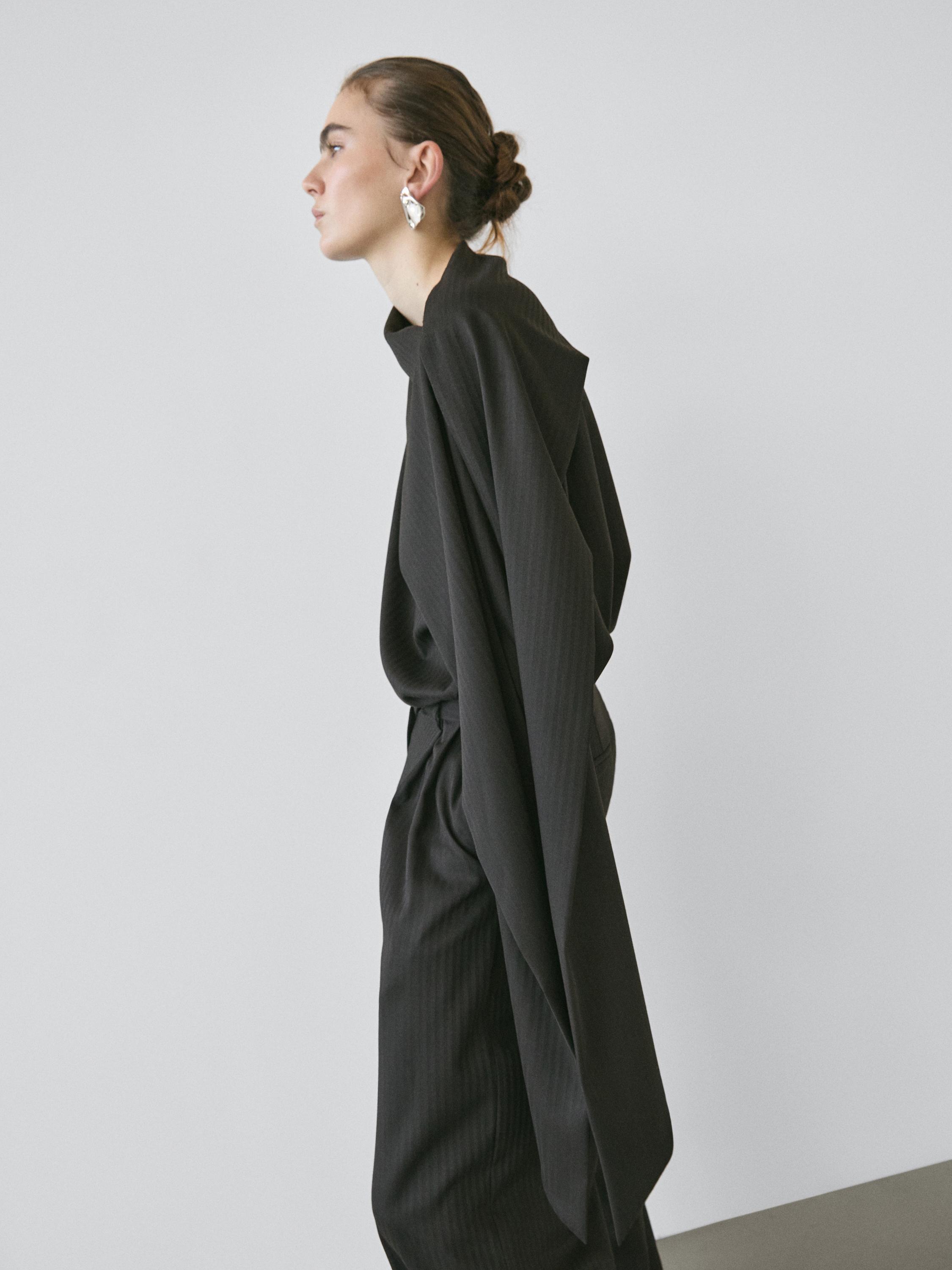 Striped blouse with cape detail - STUDIO