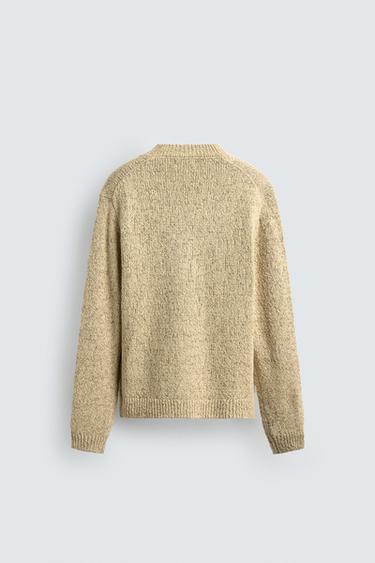 TEXTURED TWISTED YARN CARDIGAN - Light yellow by Zara - Image 8