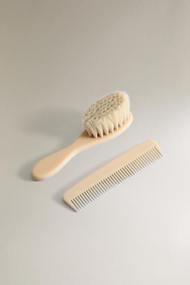 ENSEMBLE PEIGNE ET BROSSE BÉBÉ - Crème de Zara - Image 1