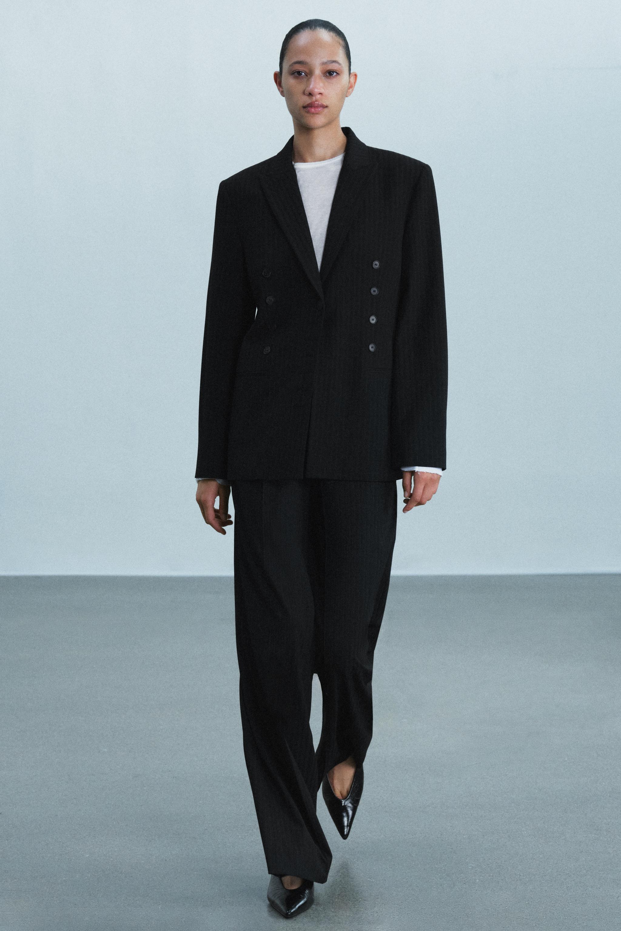 Zara ÇİZGİLİ GENİŞ PAÇA ZW COLLECTION PANTOLON
