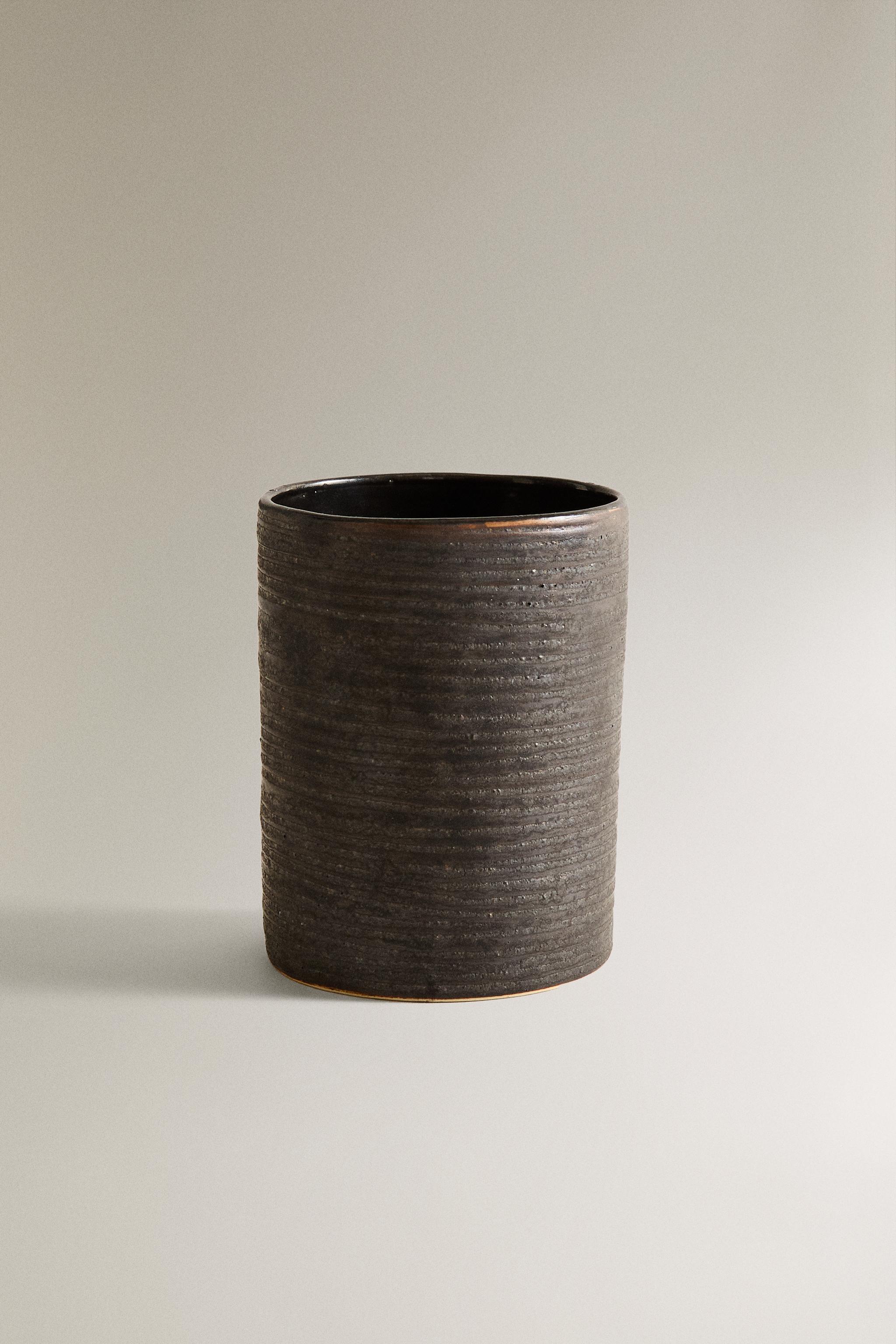 VERRE BROSSE À DENTS CÉRAMIQUE NOIRE