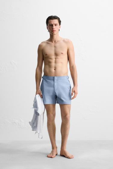 STRUCTURE MEDIUM SWIMMING TRUNKS - Sky blue by Zara - Image 0