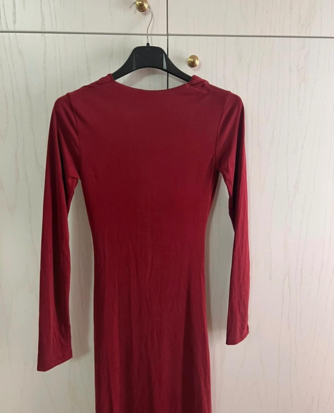 DRAPED NECKLINE MIDI DRESS - Image 5