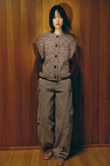 CARGO BALLOON TROUSERS - Brown / Taupe by Zara