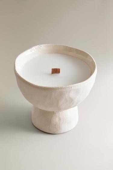 (65 G) SACRED WOODS SCENTED CANDLE - Oyster-white by Zara - Image 1