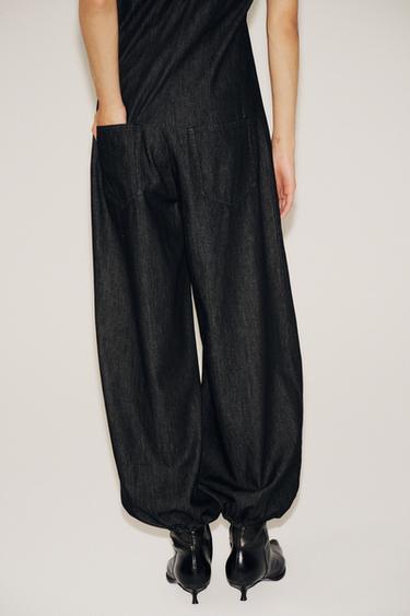 TRF DENIM BANDEAU JUMPSUIT - Black by Zara - Image 4
