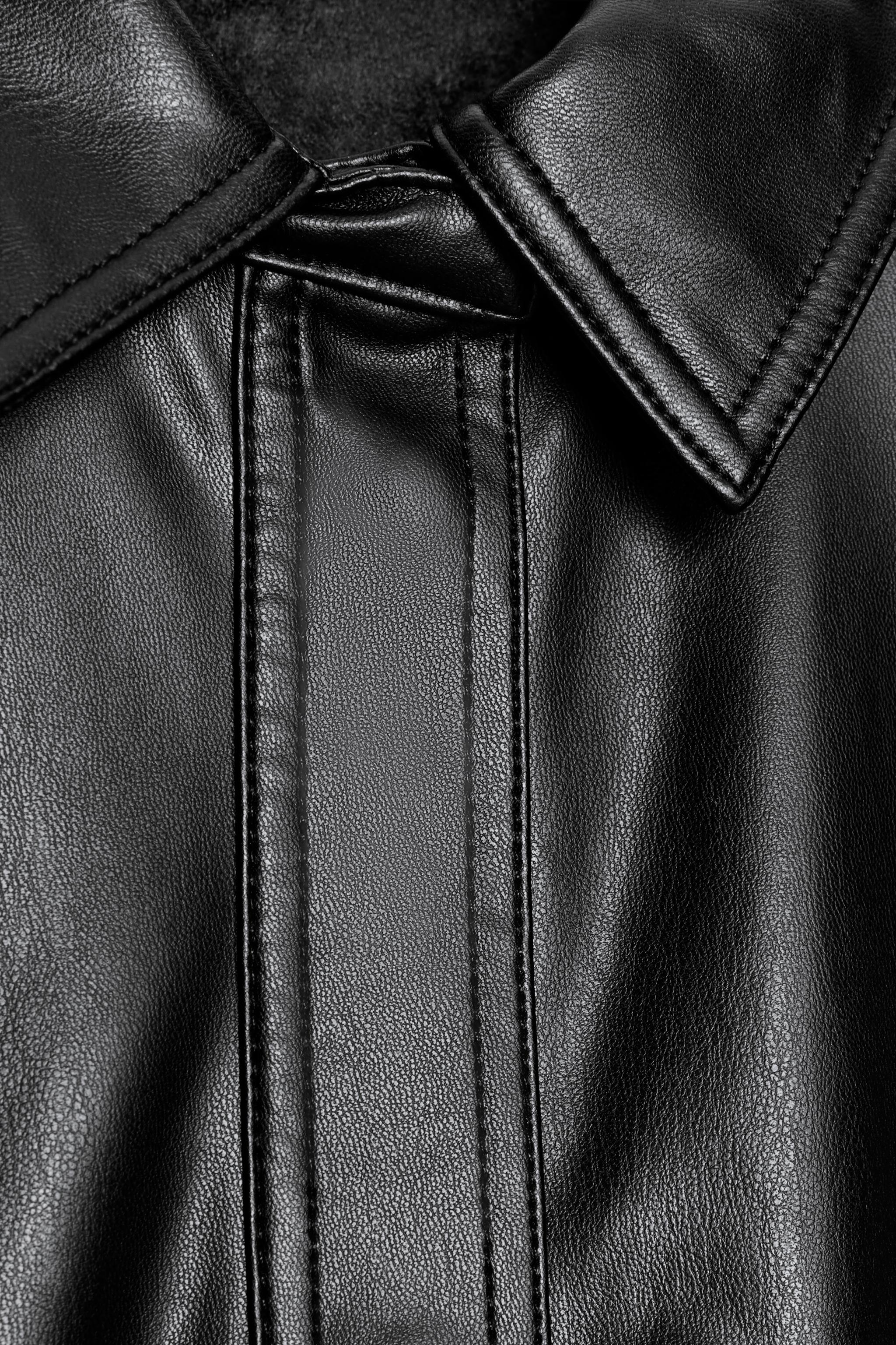 ZW COLLECTION FAUX LEATHER SHIRT - Black | ZARA South Africa