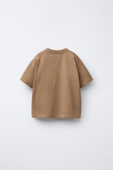 BASIC HEAVY WEIGHT T-SHIRT - Light brown by Zara - Image 1