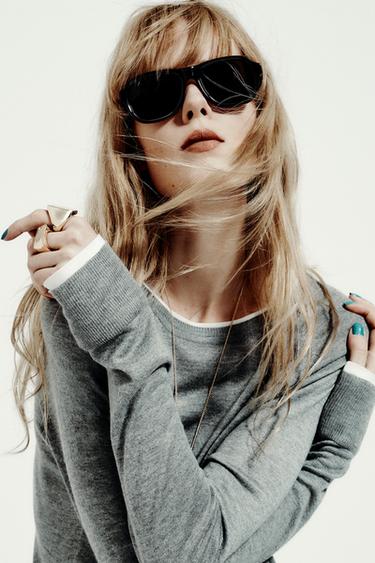 ДВОЙНОЙ ВЯЗАНЫЙ ДЖЕРСИ — СЕРЫЙ С МЕЛАНЖЕВЫМ ЭФФЕКТОМ от Zara