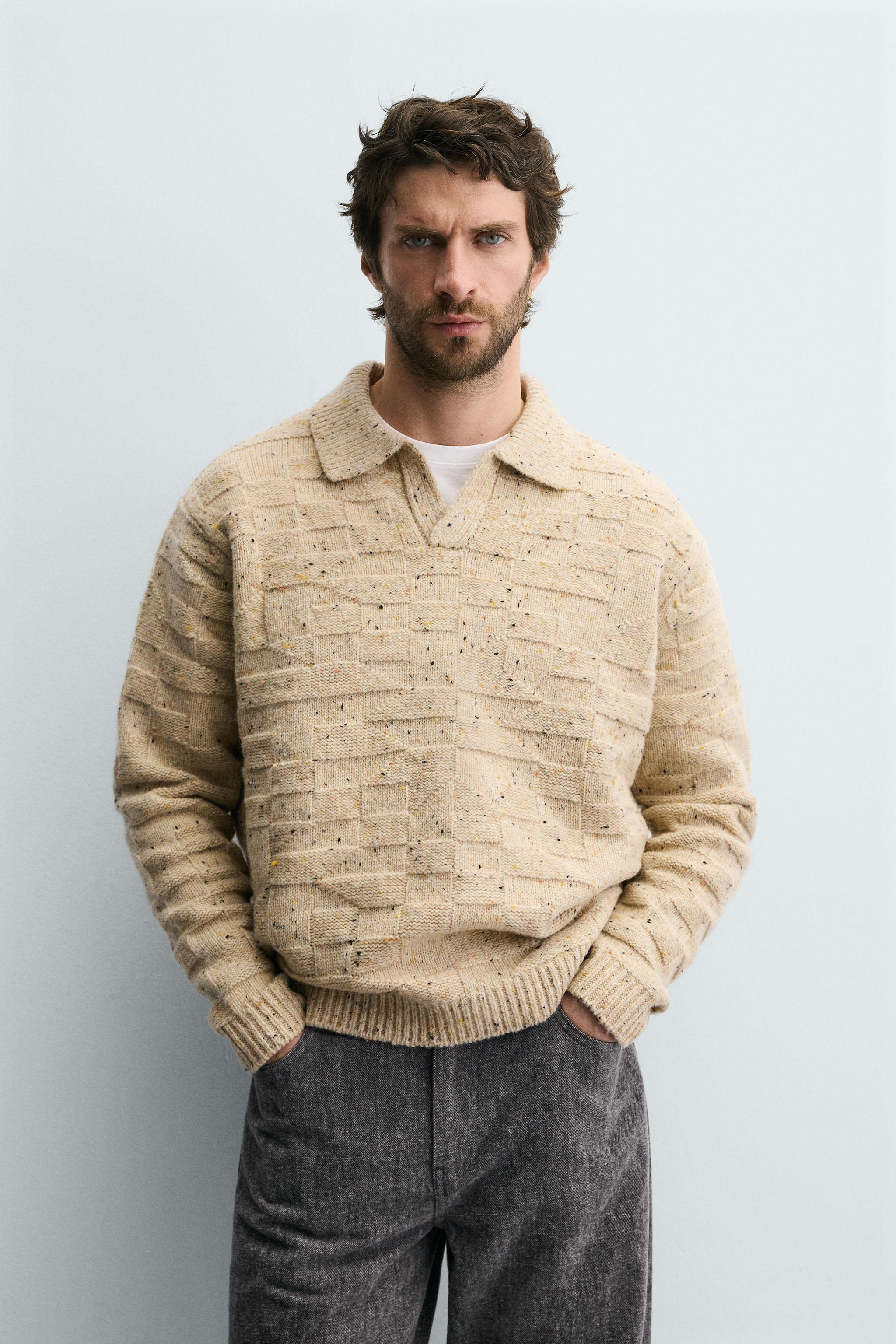 100% WOOL BUTTON-DOWN KNIT POLO SHIRT