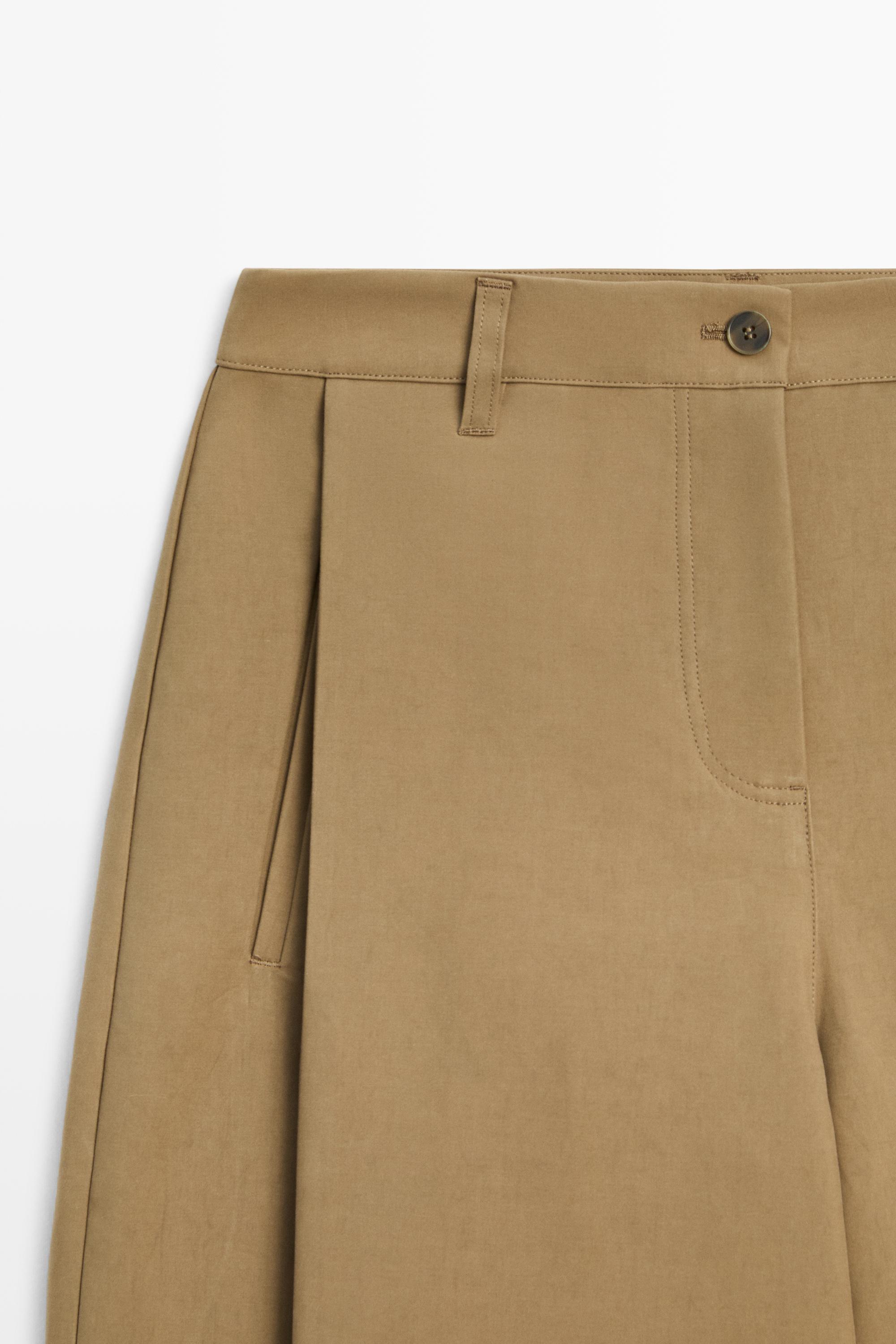 Pantalon barrel fit à plis latéraux