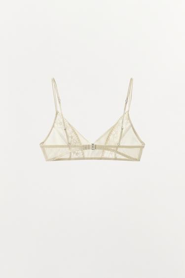 LACE TRIANGLE BRA - Ecru / Beige by Zara - Image 5