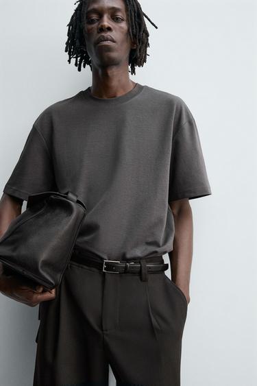 T-SHIRT RELAXED INTERLOCK /04 - Gris anthracite de Zara - Image 5
