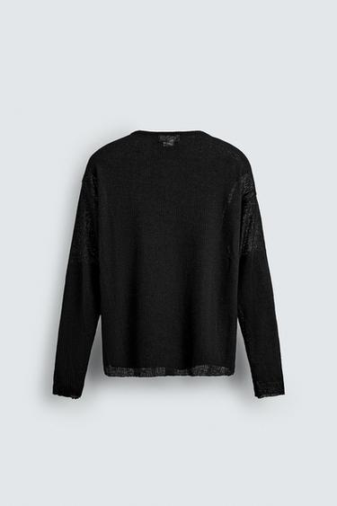 BUTTON-NECK KNIT TOP - Black by Zara - Image 7