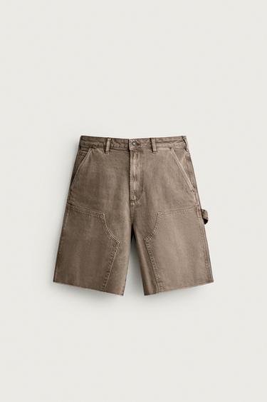 RELAXED FIT CARPENTER BERMUDA SHORTS - Brown by Zara