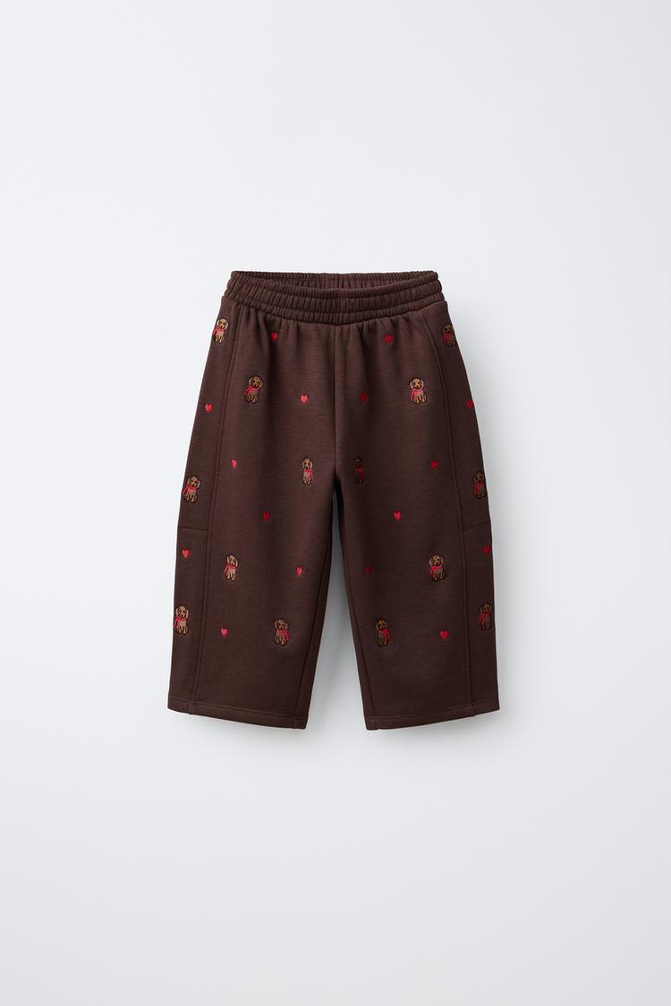 PANTALÓN FELPA WIDE LEG PERRITOS