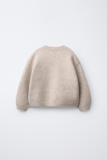 PULL EN MAILLE OURS ET CŒURS - Beige clair de Zara - Image 1