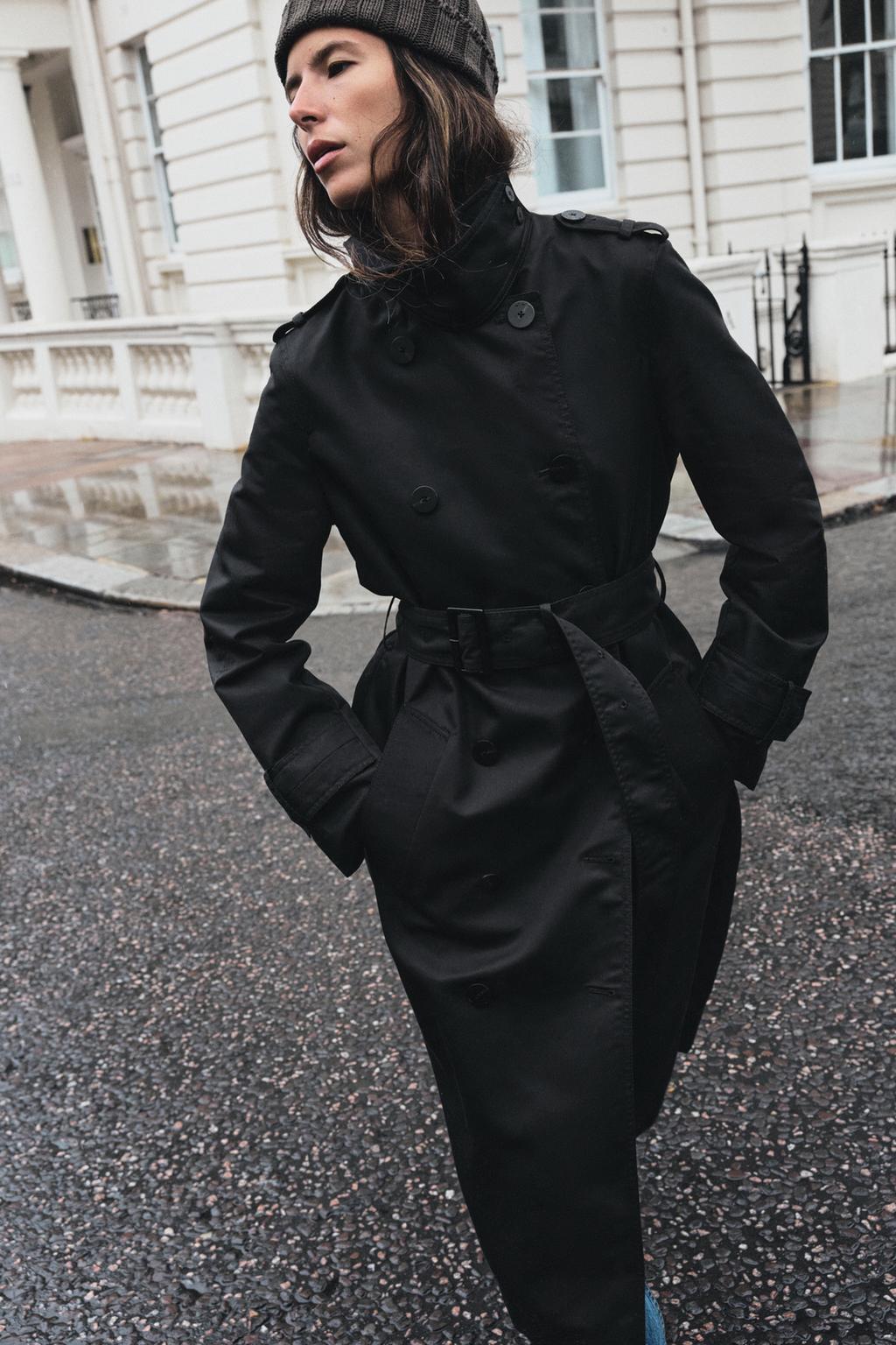 ZW COLLECTION WATER-REPELLENT BELTED TRENCH COAT