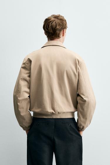 BLOUSON REGULAR FIT EN COTON - Gris taupe de Zara - Image 2