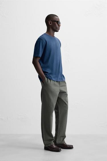 T-SHIRT MEDIUM WEIGHT BASIQUE - Bleu de Zara - Image 3