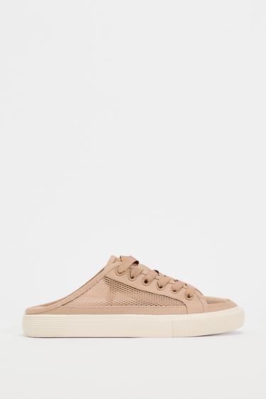 BASKETS AJOUREES EN RÉSILLE - Rosé de Zara