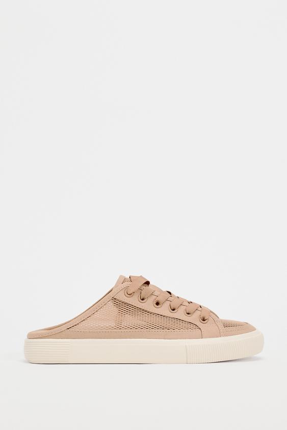 BASKETS AJOUREES EN RÉSILLE - Rosé de Zara - Image 0
