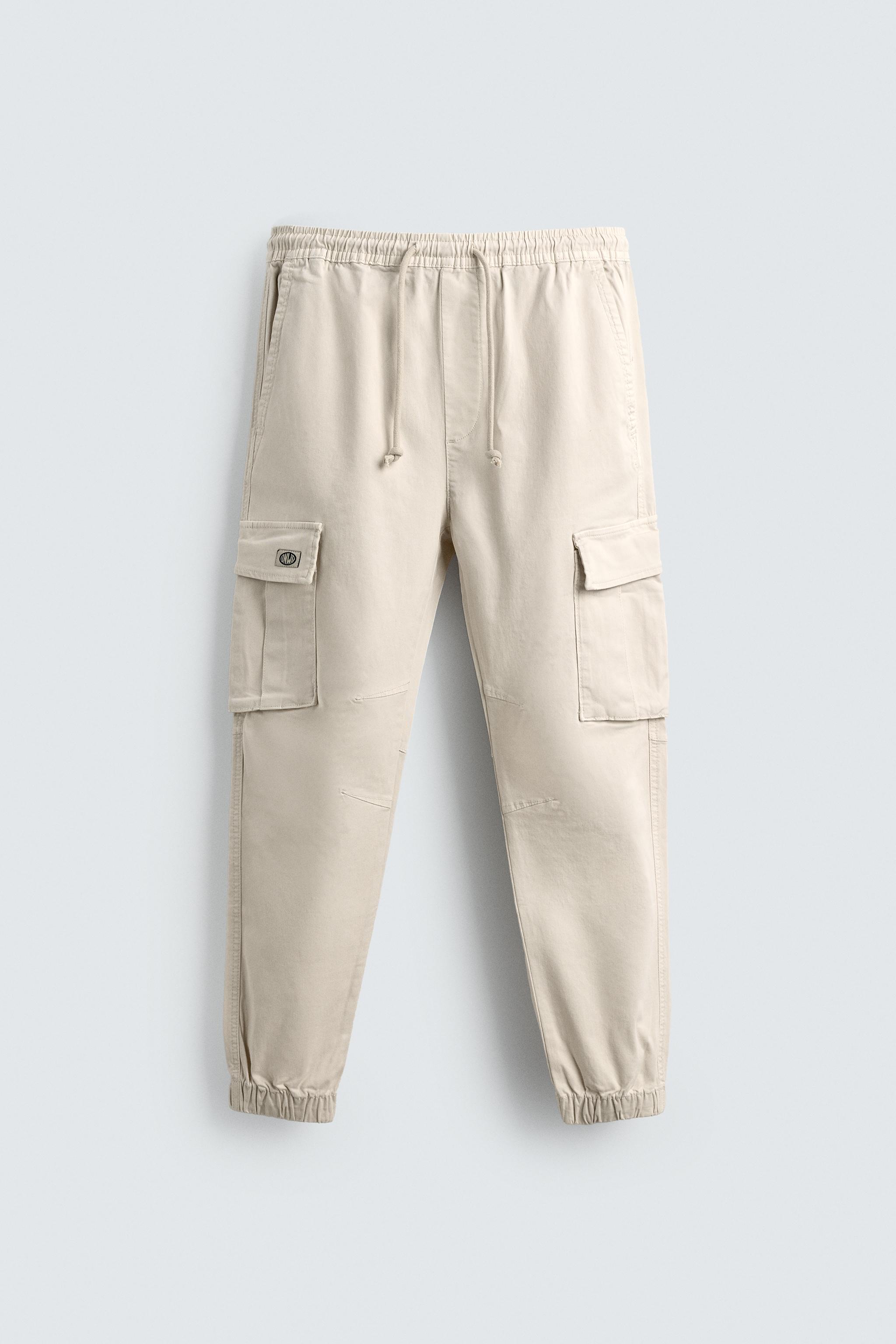 SLIM FIT CARGO PANTS — Ice