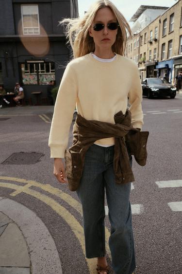 SUDADERA BÁSICA ALGODÓN - Amarillo de Zara