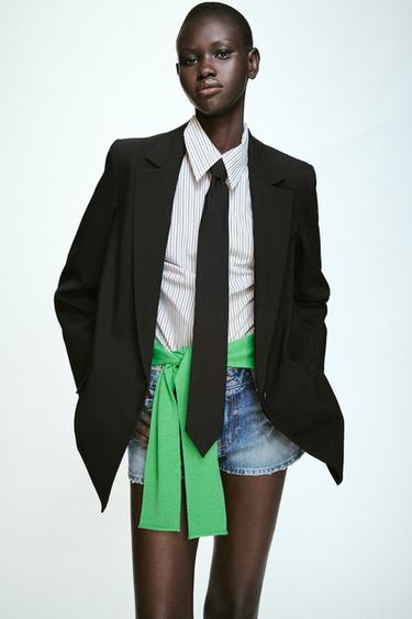 BLAZER COM BOTÃO - Preto da Zara