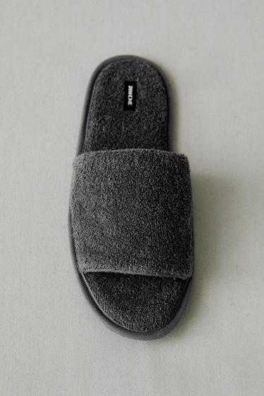 OPEN TERRY BATHROOM SLIPPERS - Dark Grey by Zara - Image 5