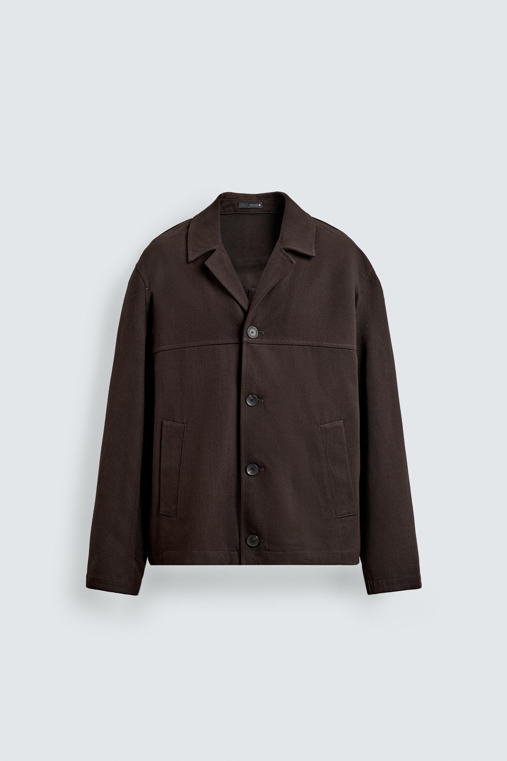 Textured Twill Overshirt - Maroon