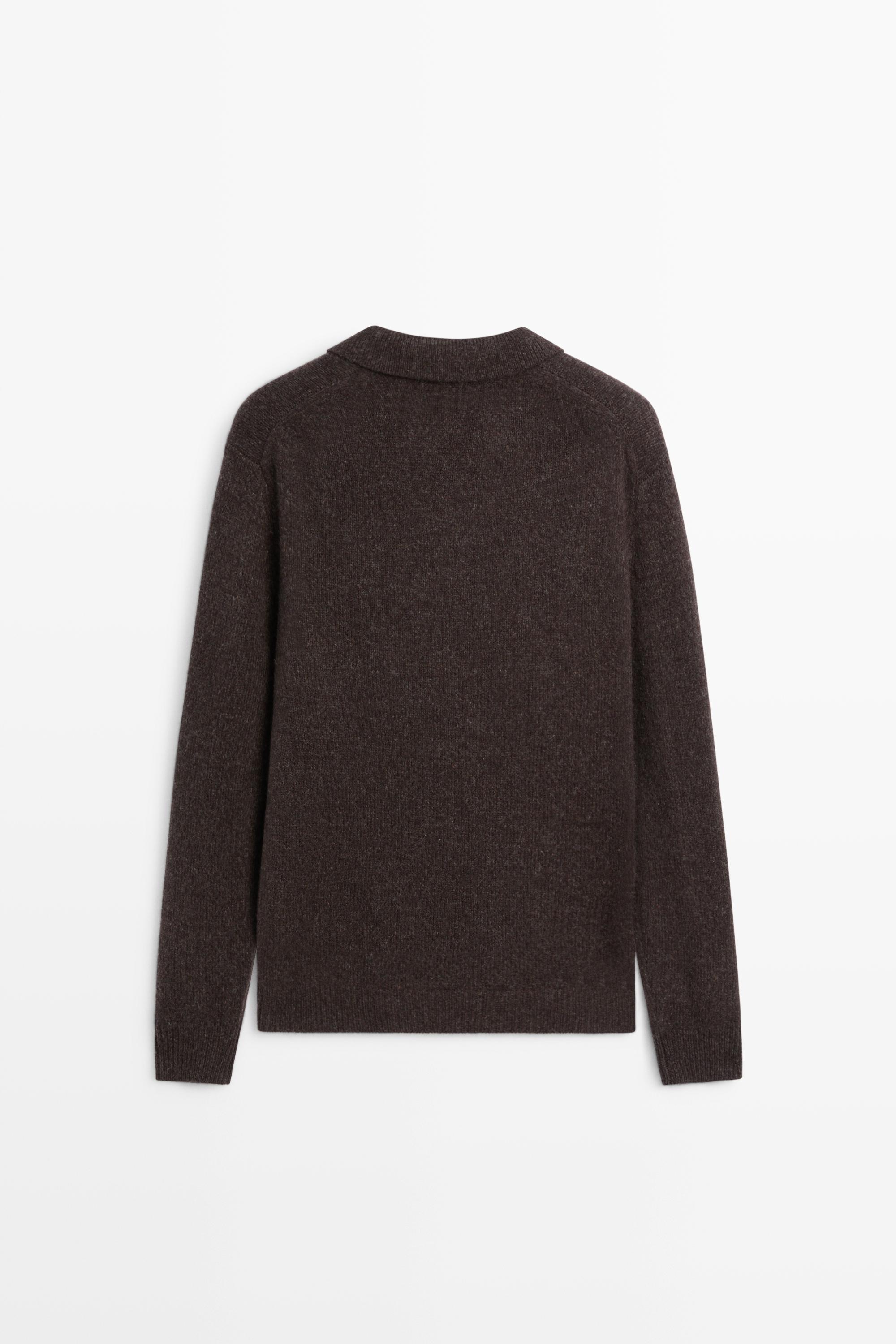 100% Wool Buttoned Polo Sweater