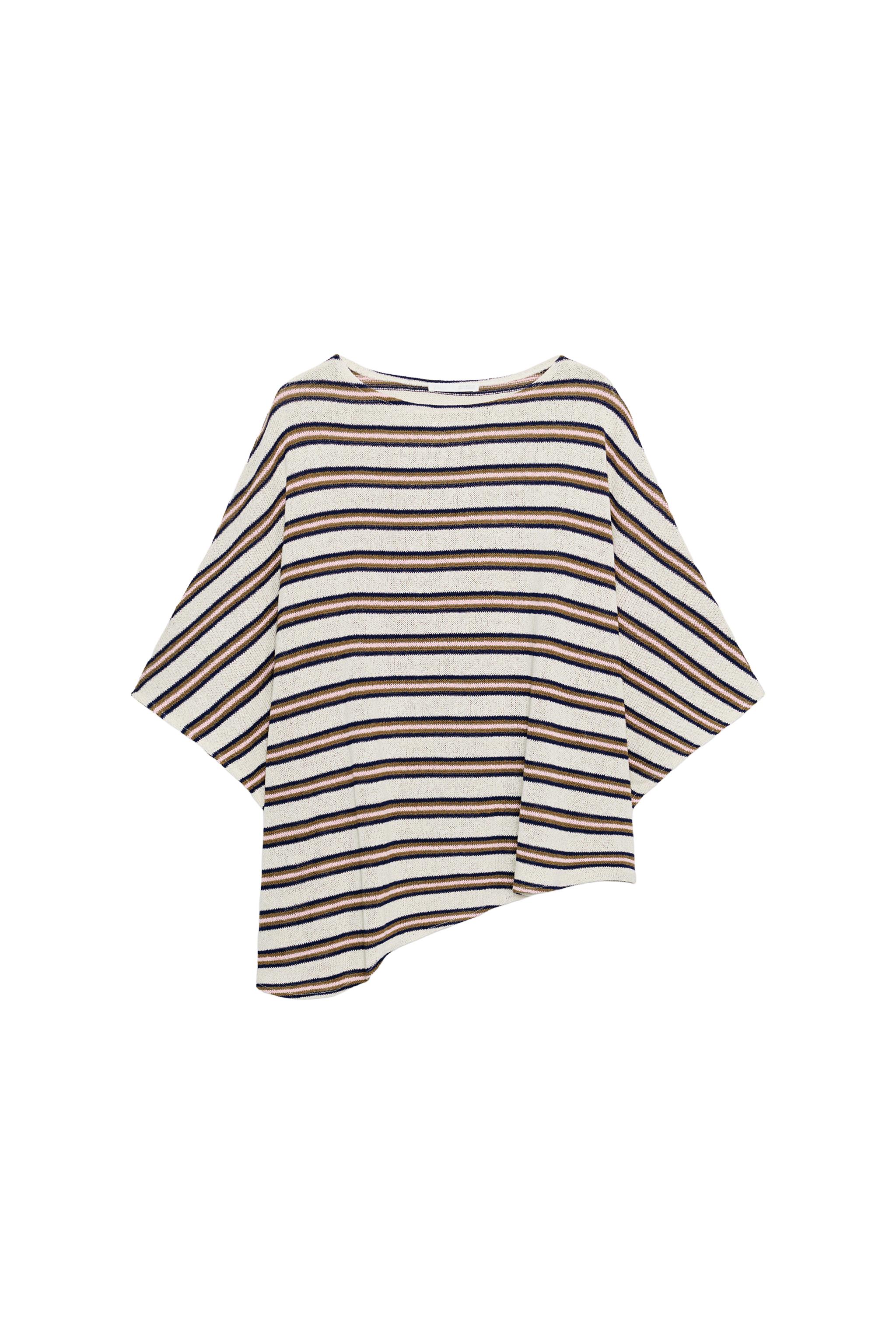 すとらいぷ SHORT SLEEVE RUSTIC TOP - Brown Stripes | ZARA United States