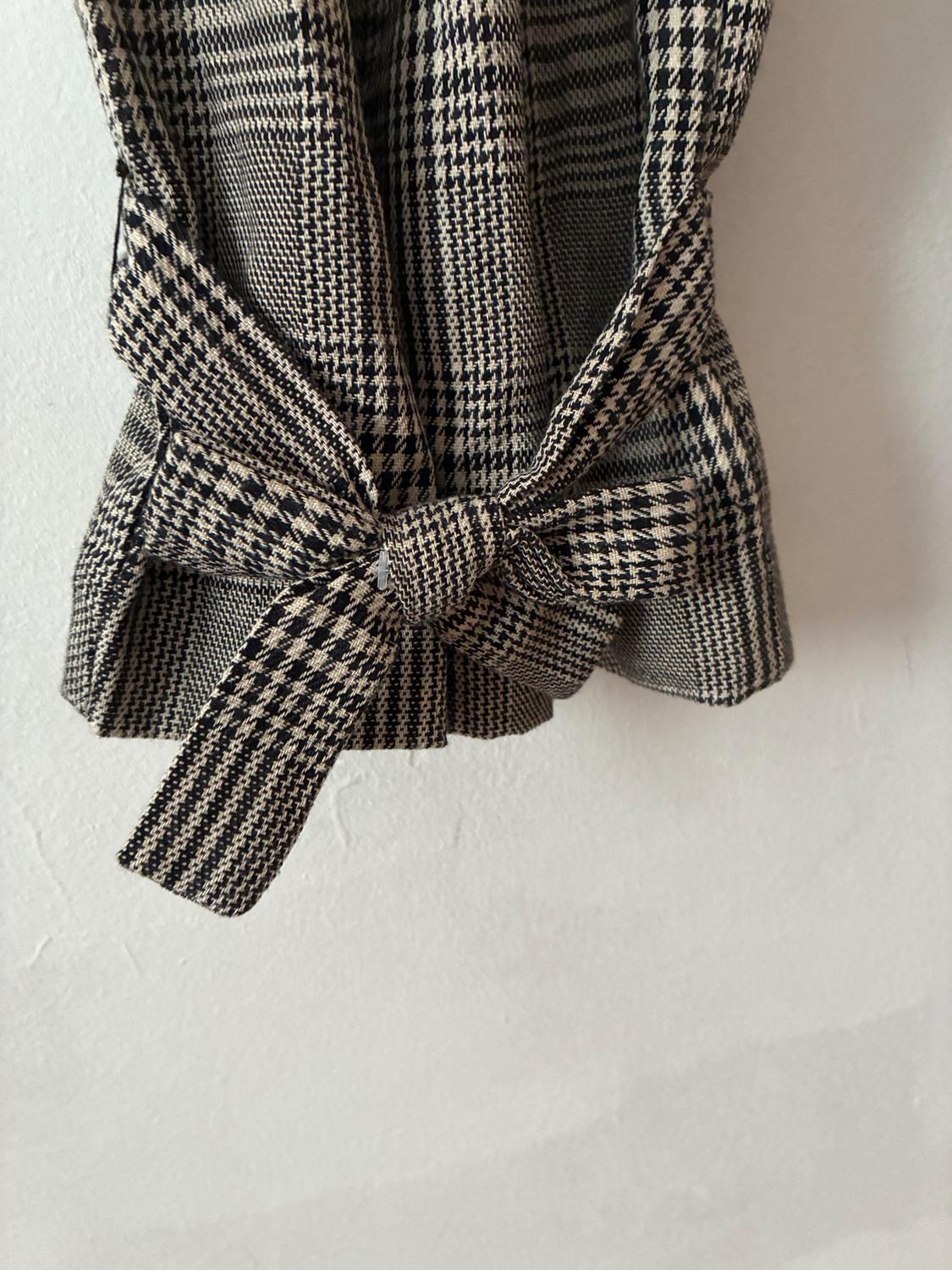 HOUNDSTOOTH TROUSERS WITH TIE HEM - Image 4