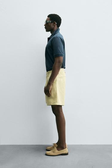 POLO STRUCTURÉ EN PIQUÉ - Bleu pétrole de Zara - Image 3