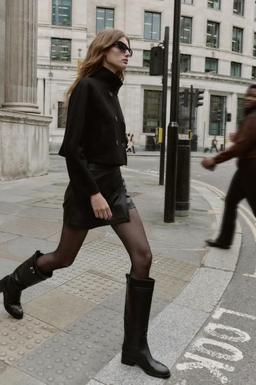 DOUBLE-BREASTED CROPPED JACKET - Black by Zara - Image 2